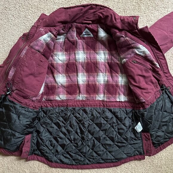 Ridgecut Jacket Womens Small Insulated Maroon Red Full Zip Mock Neck Field Coat - Picture 3 of 12